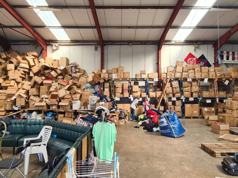 Box mountain in the warehouse