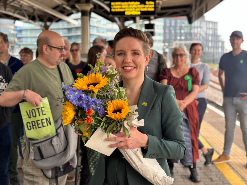 Carla Denyer prepares to take the train to Westminster