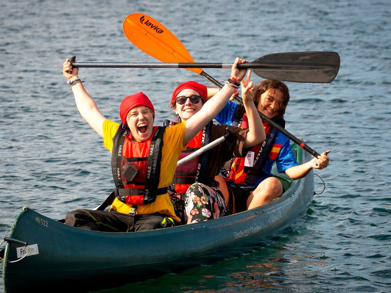 Alfie Blackmore enjoyed canoeing at the Scout camp