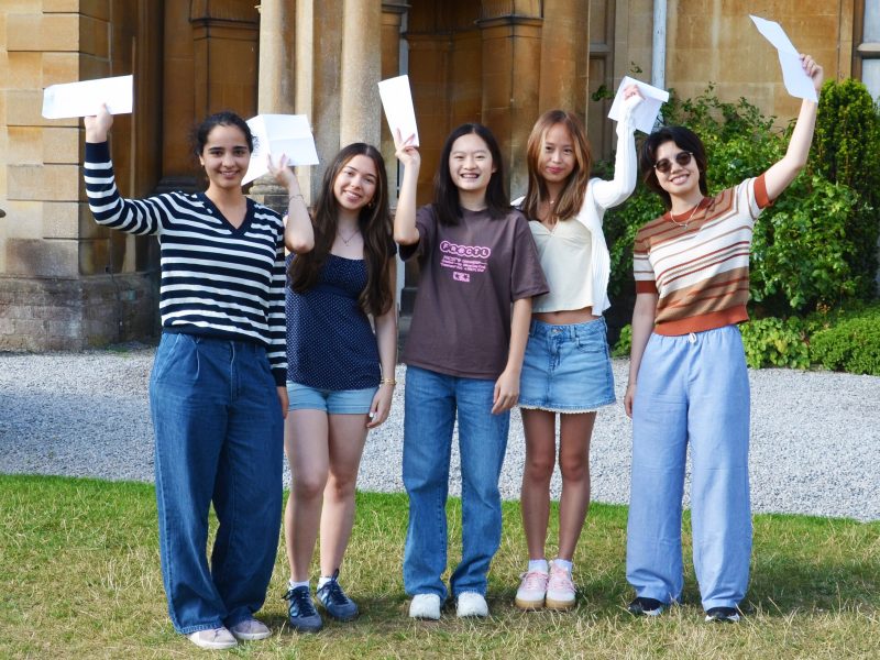 Students at Badminton School celebrate A-level successes that give them passports to the future