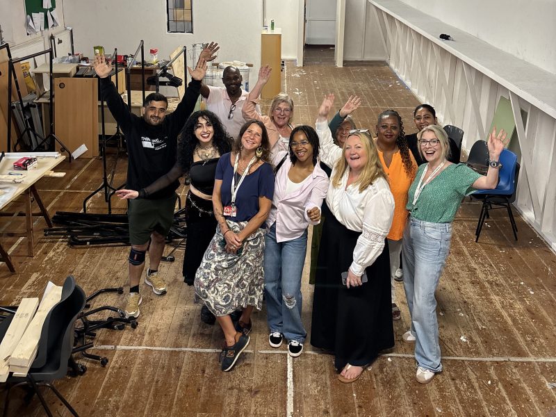 Sarah Rice, in the black skirt, and other ABC supporters